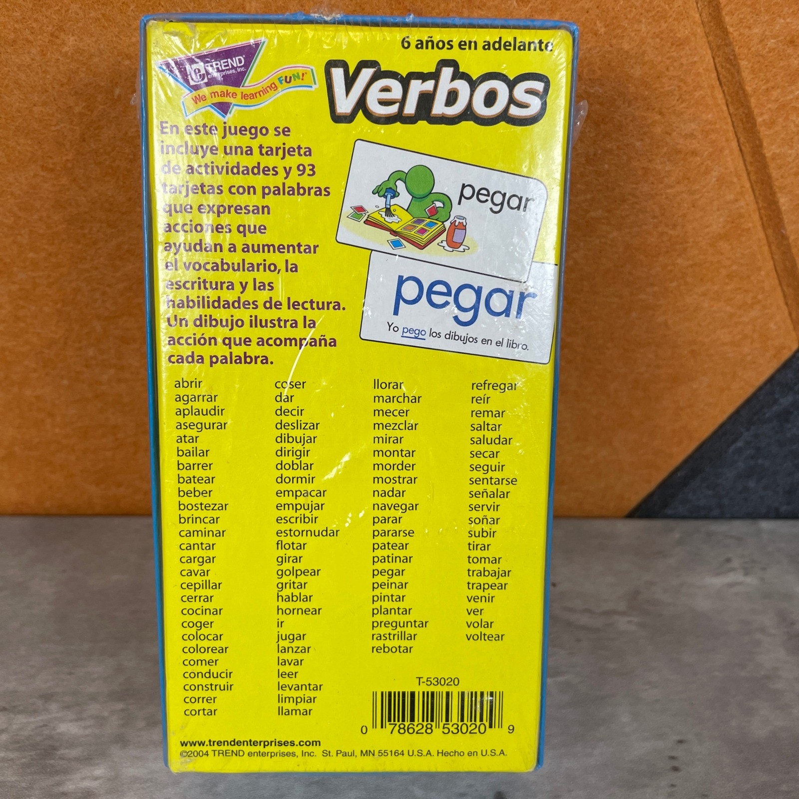 Trend Enterprises Verbos Spanish Flash Cards 94 Count T-53020 Educational New