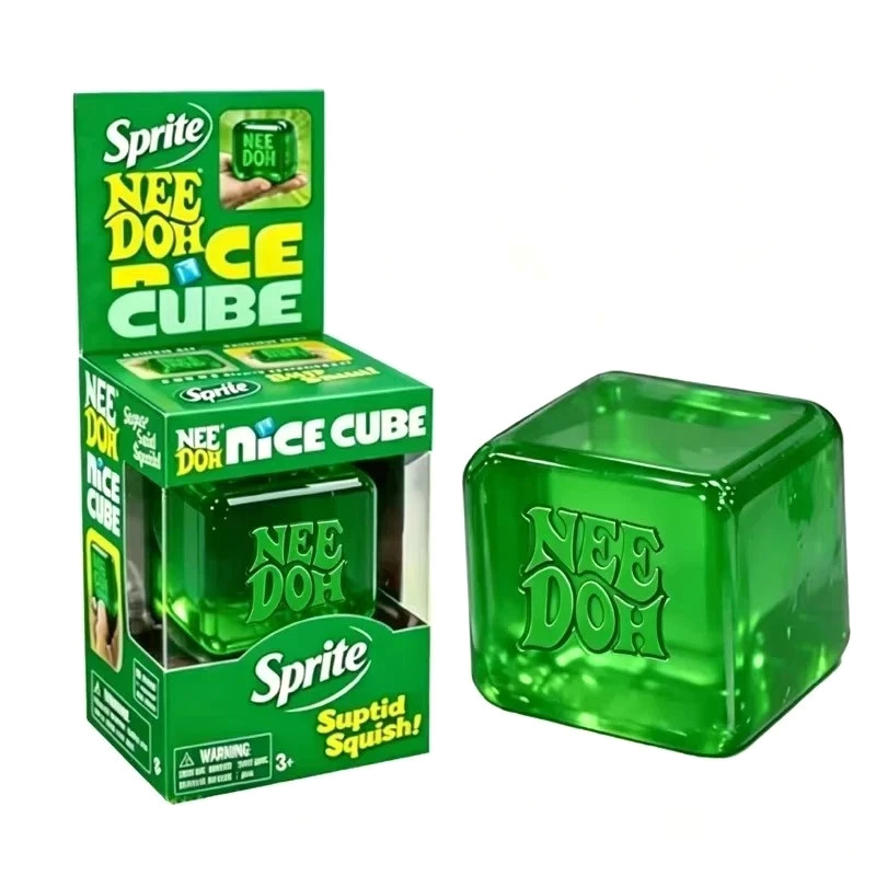 NeeDoh Nice Cube Soft Squishy Sensory Fidget Stress Relief Toy Green