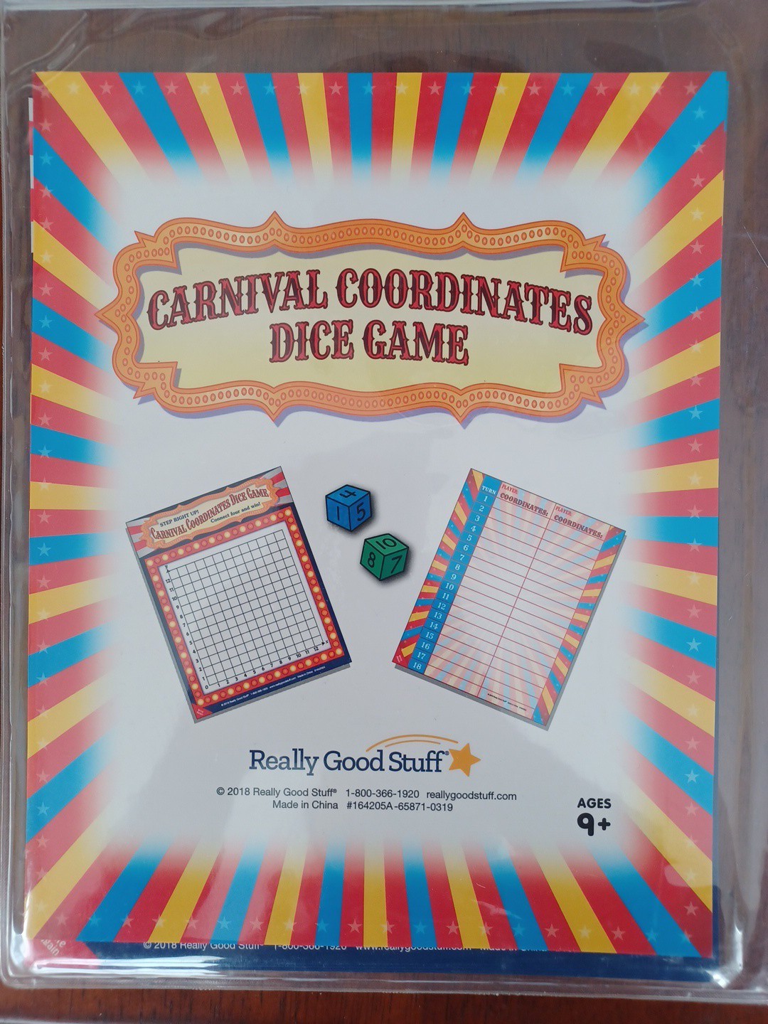 Carnival Coordinate Dice Game NEW By Really Good Stuff
