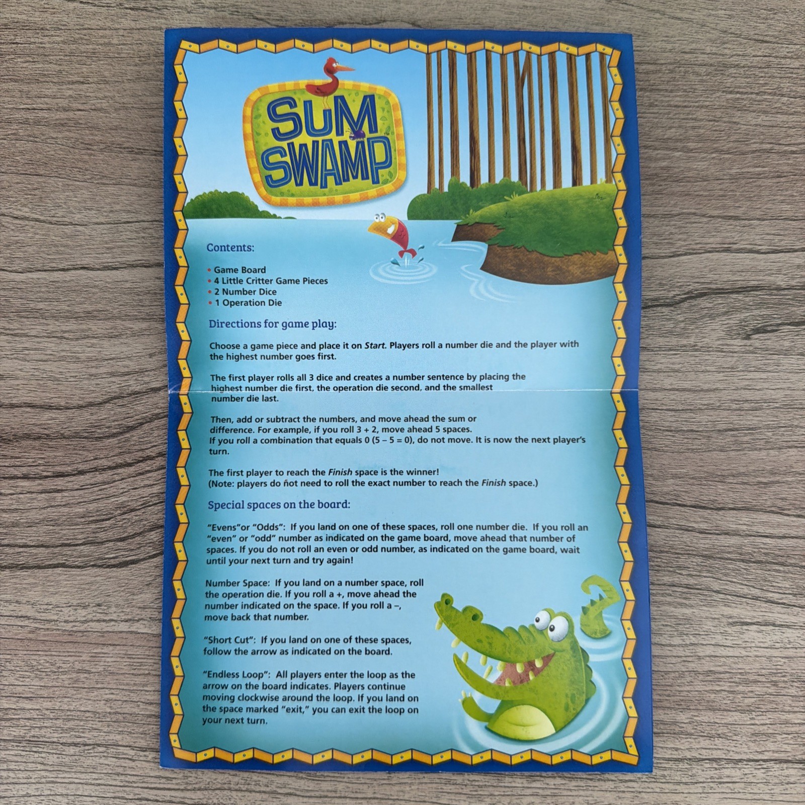 Sum Swamp Addition & Subtraction Game Learning Resources Math Board Game Ages 5+
