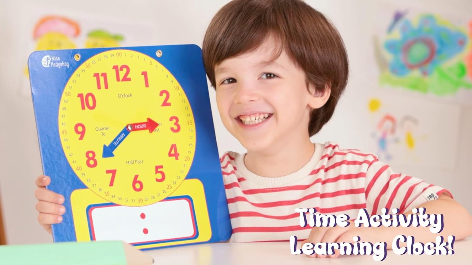 Large Dry Erase Magnetic Teaching Demonstration Clock, Kids Telling Time Learnin