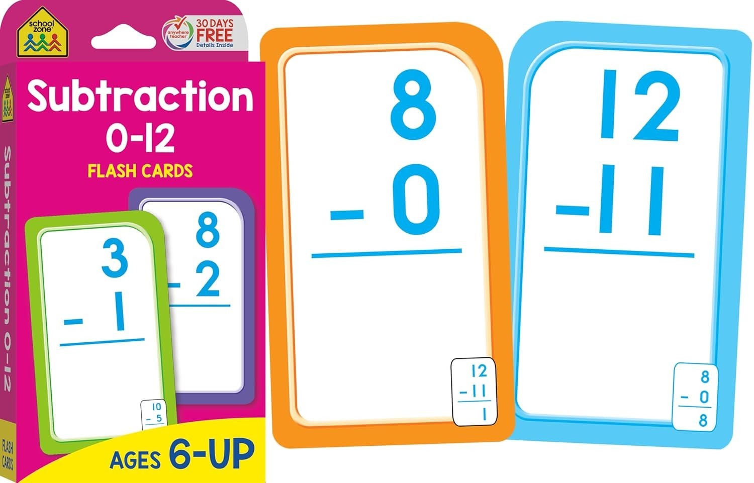 Math Flash Cards Addition Subtraction Numbers 1 to 100 4 pack 1st 2nd Grade Kids