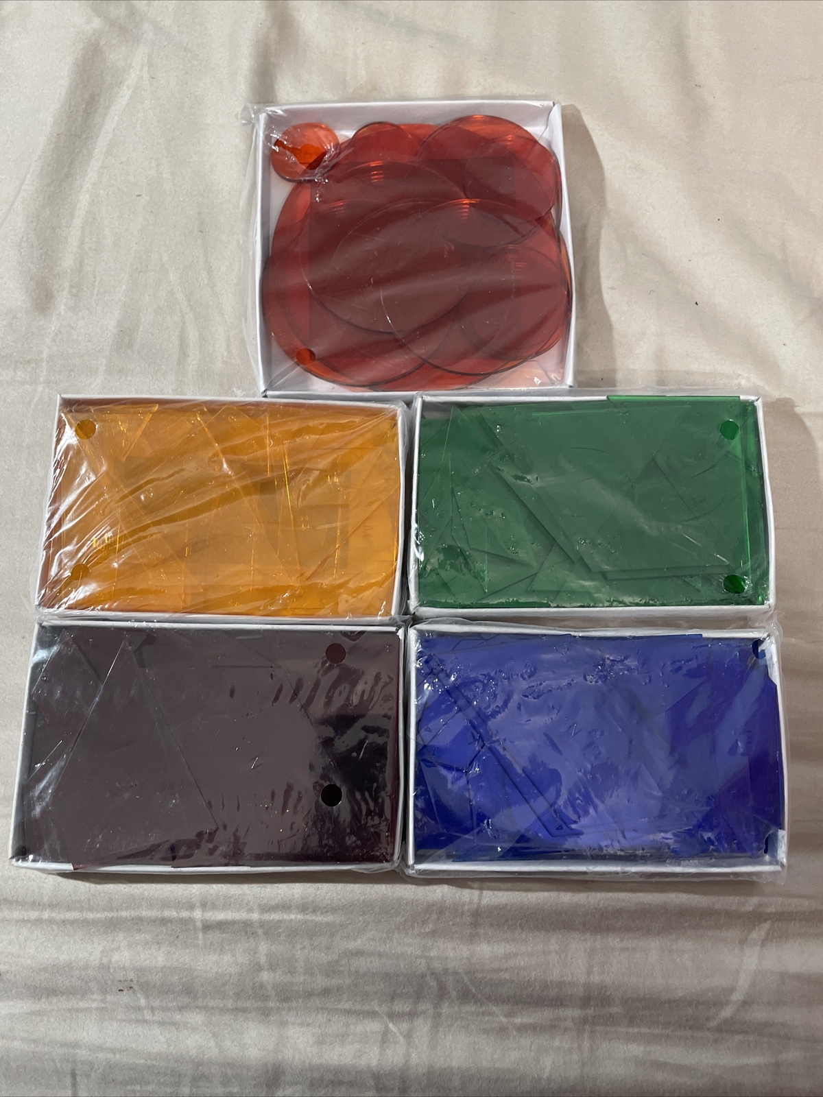 ETA Hand 2 Mind 5 Pack of Colored Geometric Shape Tiles for Children 4 and Up