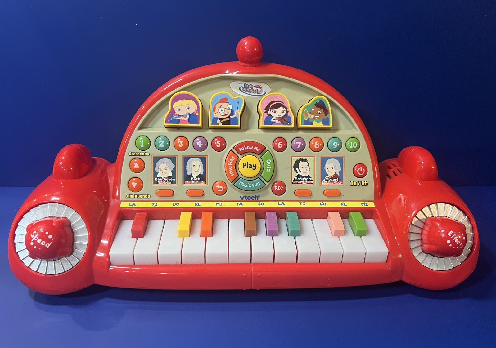 VTech Little Einsteins Rocket Musical Piano Works Great**Missing Battery Cover**