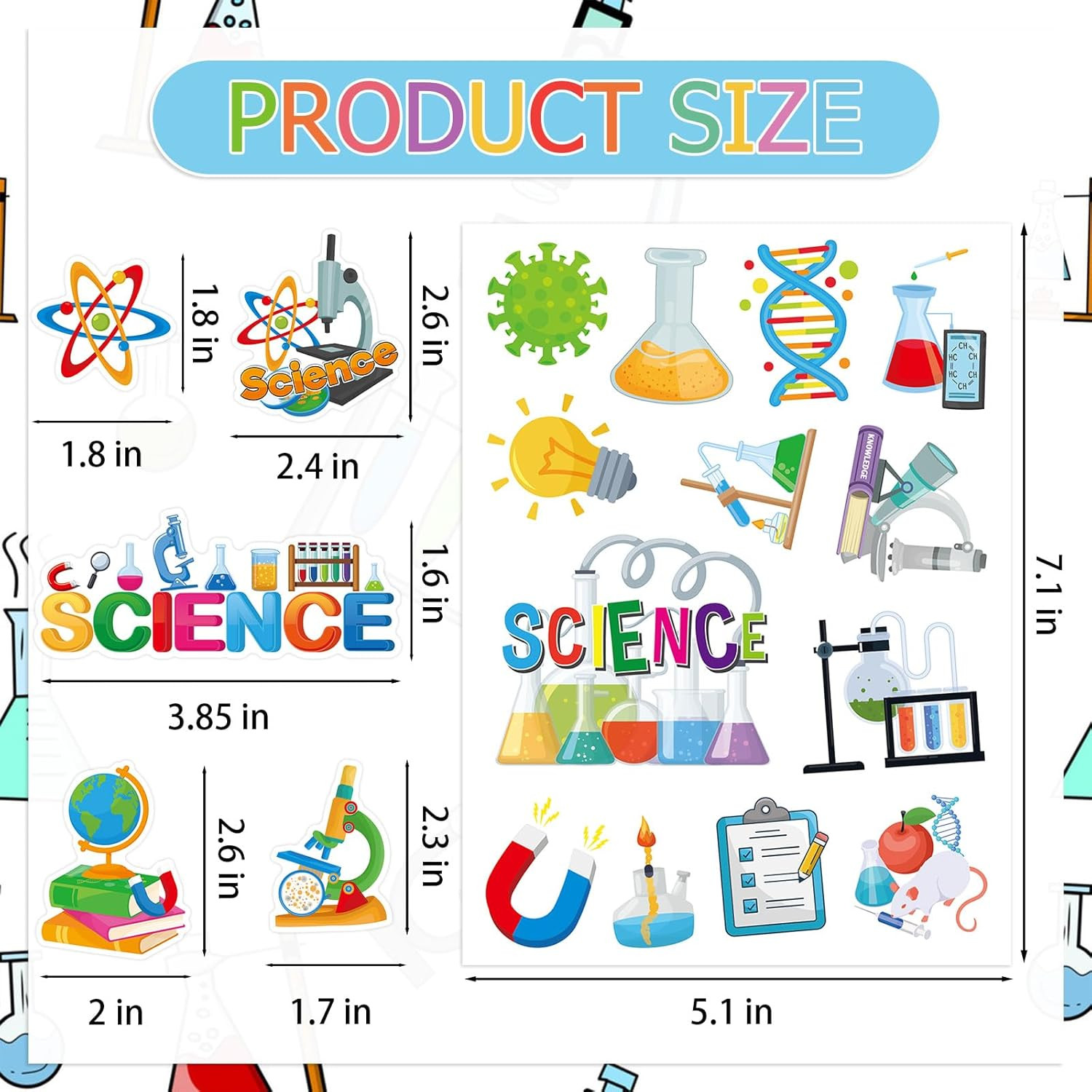 312 Pcs Science Stickers, Chemistry Biology Physics Laboratory Sticker Science T