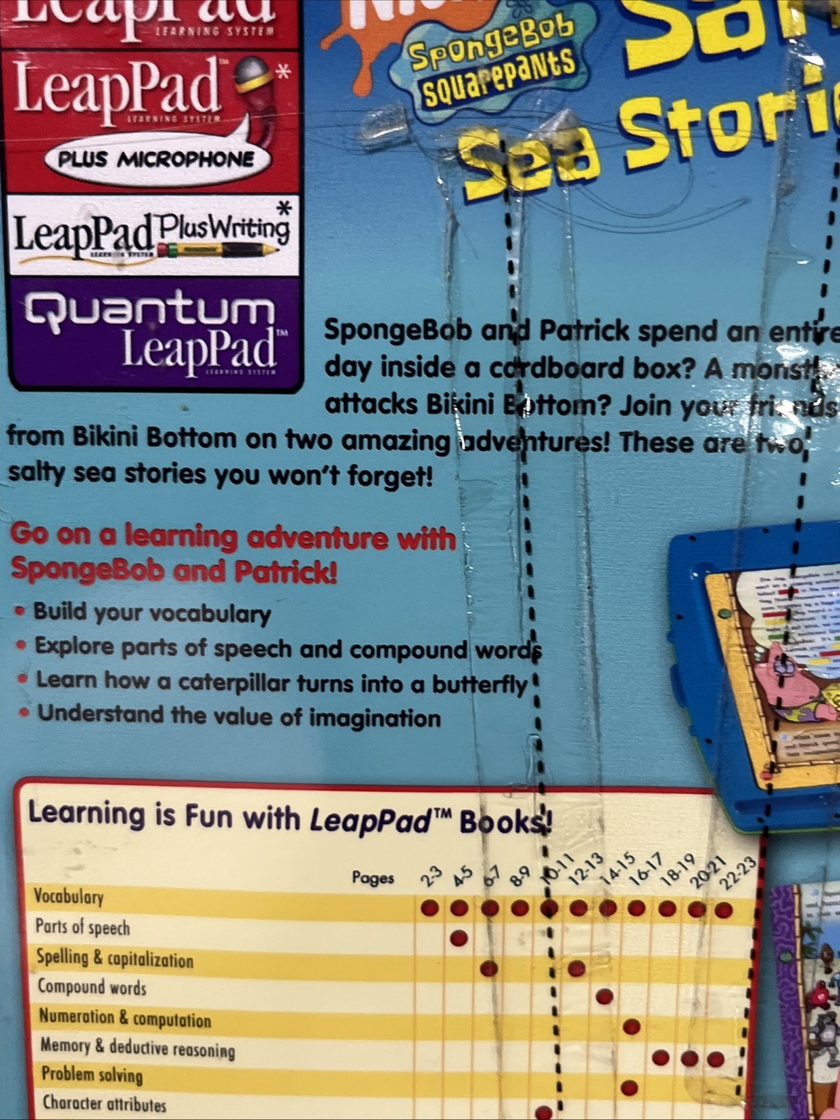 Leap Frog LeapPad Learning System SpongeBob Squarepants Salty Sea Stories Book
