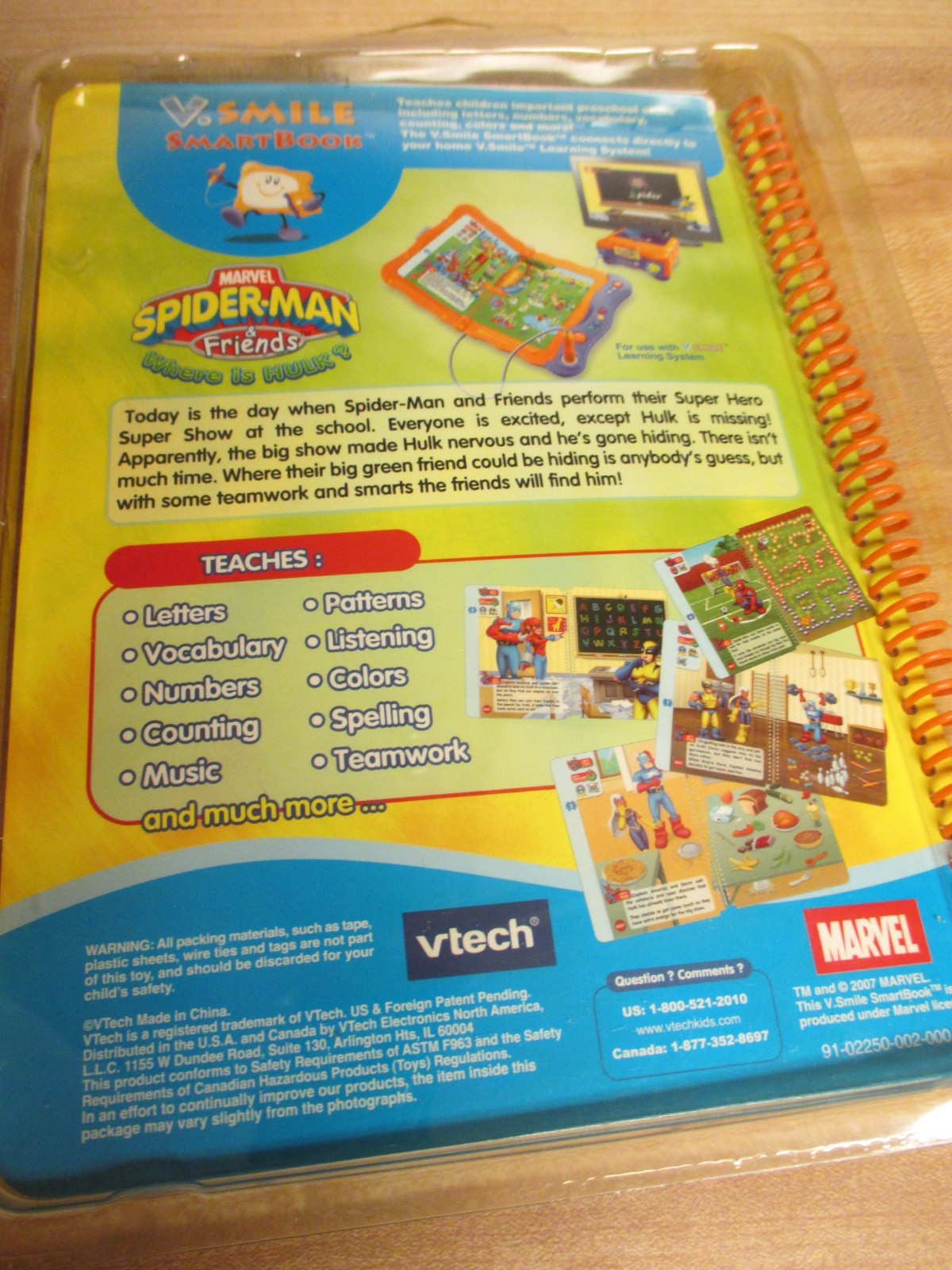 VTech VSmile SmartBook Marvel Spider-Man & Friends-Where Is Hulk? Game Cartridge