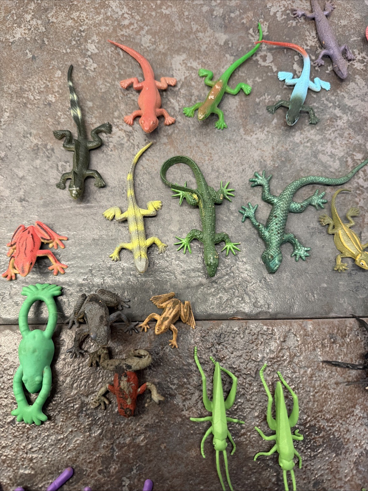 Lot of 54 Vintage/Modern Reptiles Insects Figures Toys Plastic Rubber