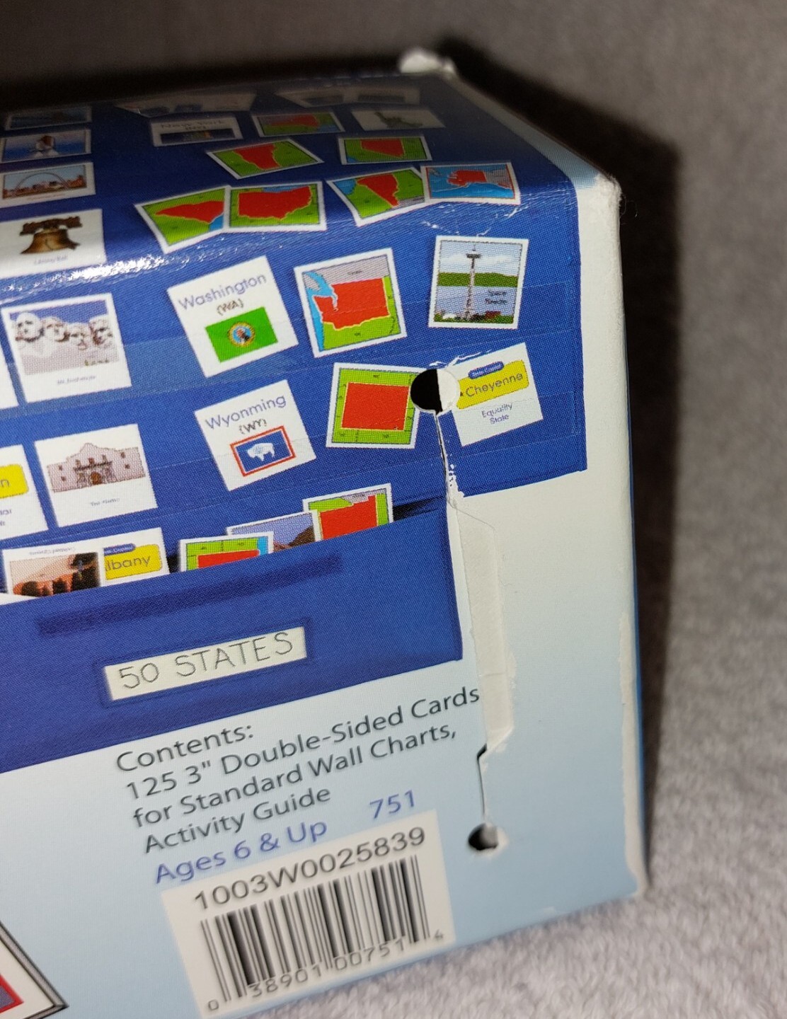 Smethport Pocket Chart Card Set 50 STATES Ages 6+ 125 Double-Sided Color Cards