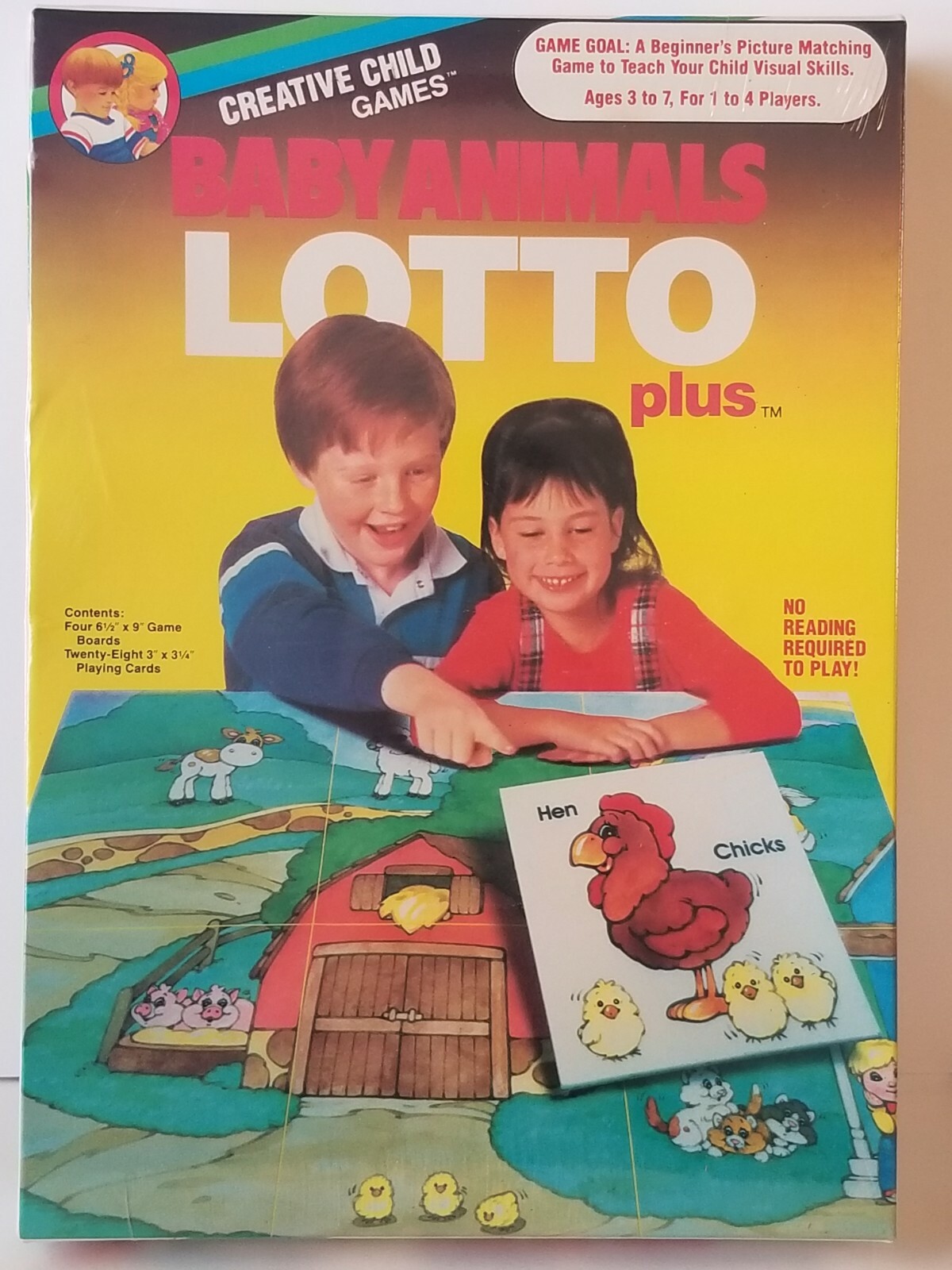 Vintage Creative Child Games Baby Animals Lotto NOS Sealed Picture Matching