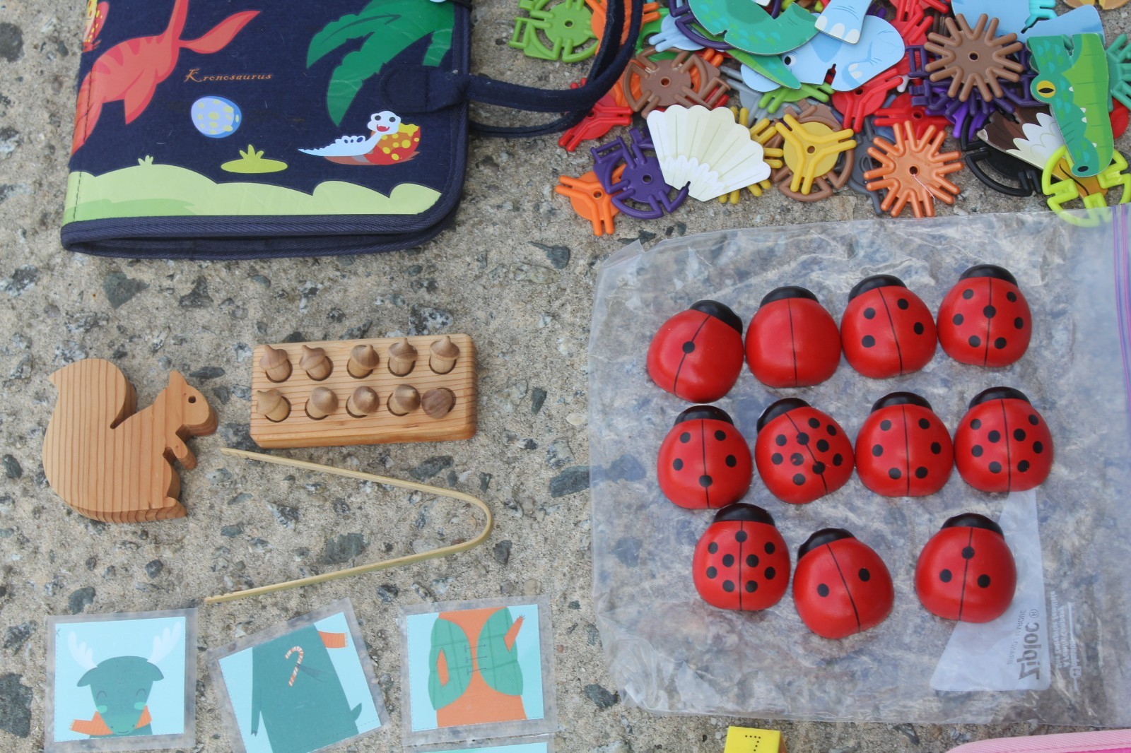 HUGE LOT Sensory Manipulative Wood Counting Toddler Homeschool Learning Tools