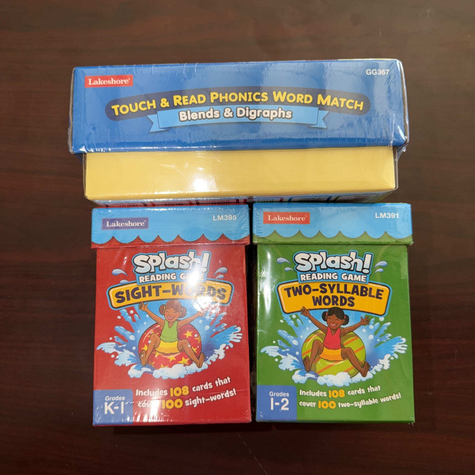 Lakeshore Reading Games Bundle: Phonics, Sight Words,Two Syllable Words NEW SEAL
