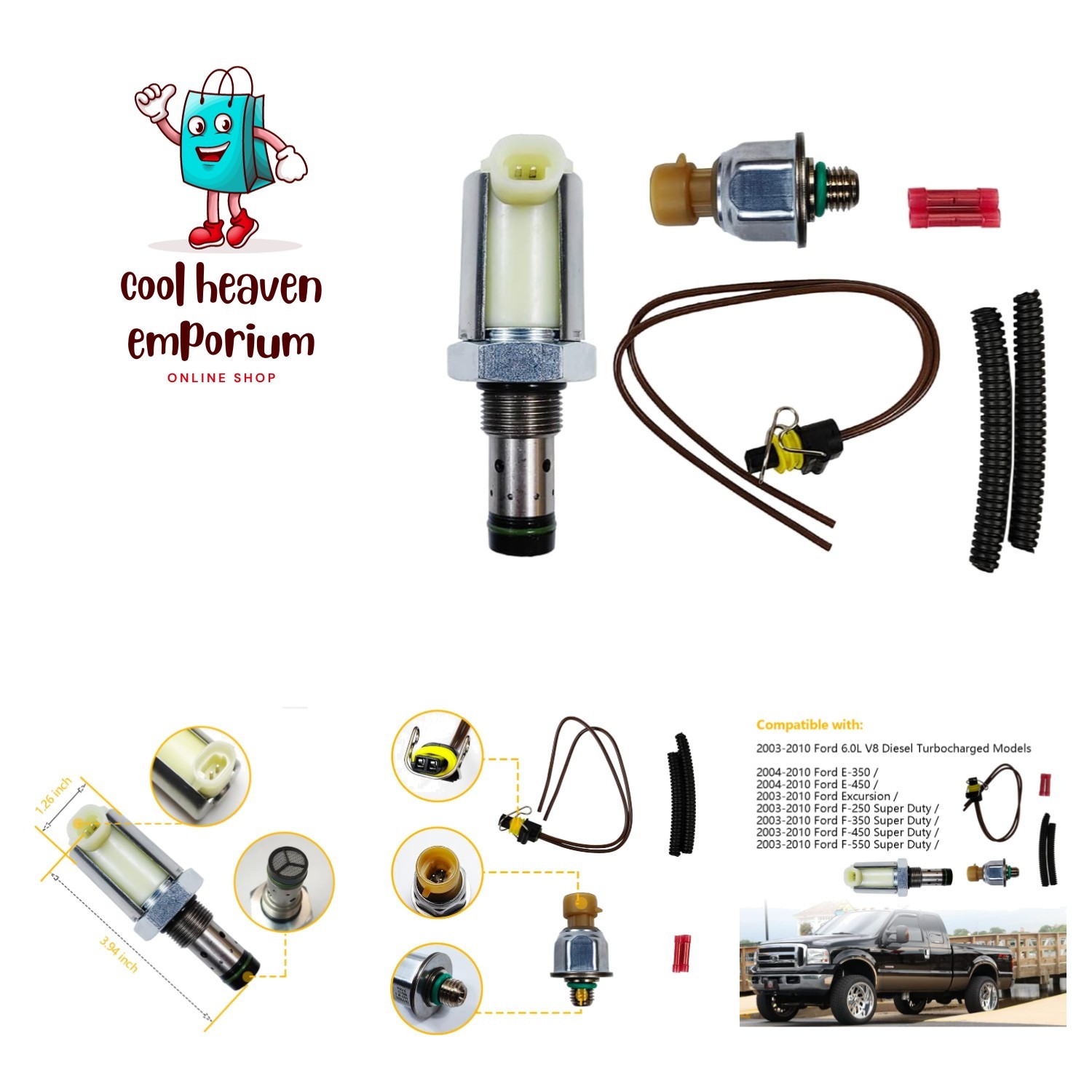 6.0 IPR Valve with ICP Sensor and Pigtail | Replacement for 2003-2010 F250 F3…