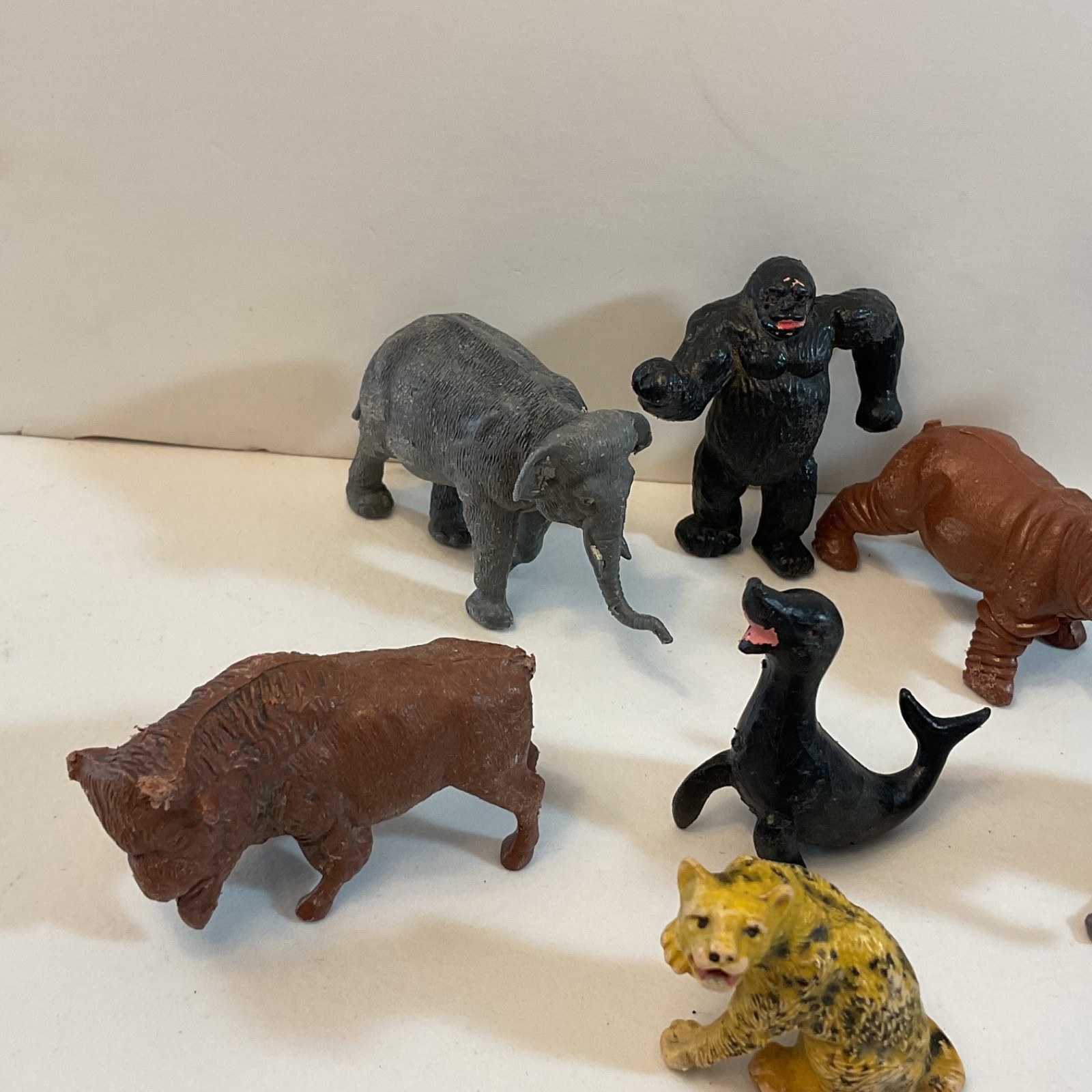 Vintage Larami Corp & Hong Kong Small Animal Figures Lot of 8 Various 2” Tall
