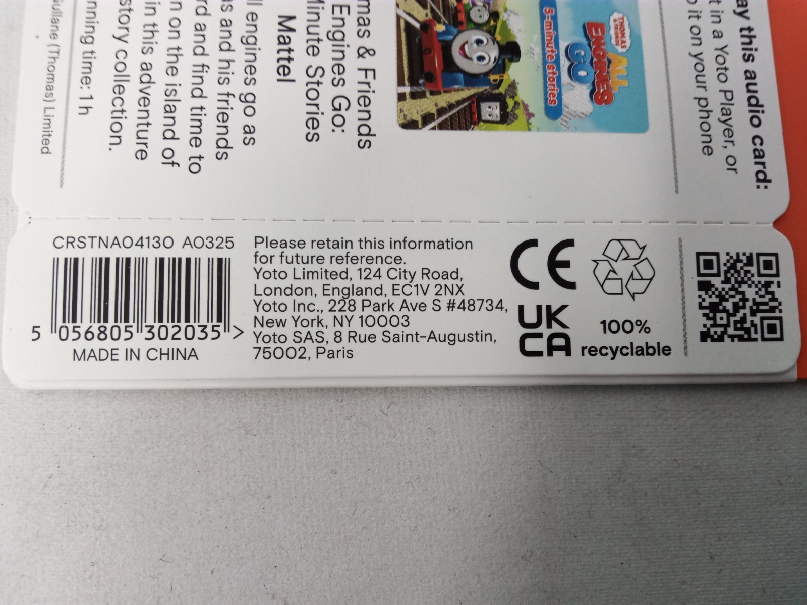 YOTO Thomas & Friends All Engines Go – Kids Audio Card for Use with Player & Min