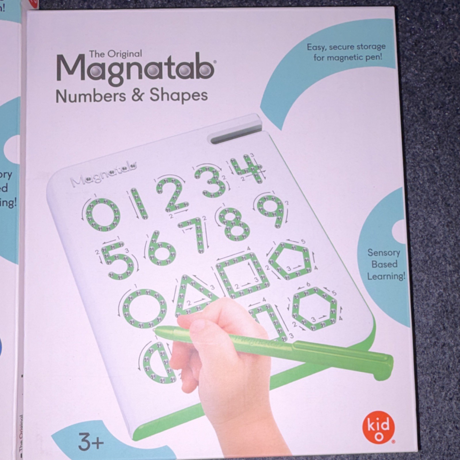 Kid O Original MagnaTab Magnetic Toy Lowercase a-z, Numbers & Shapes Writing