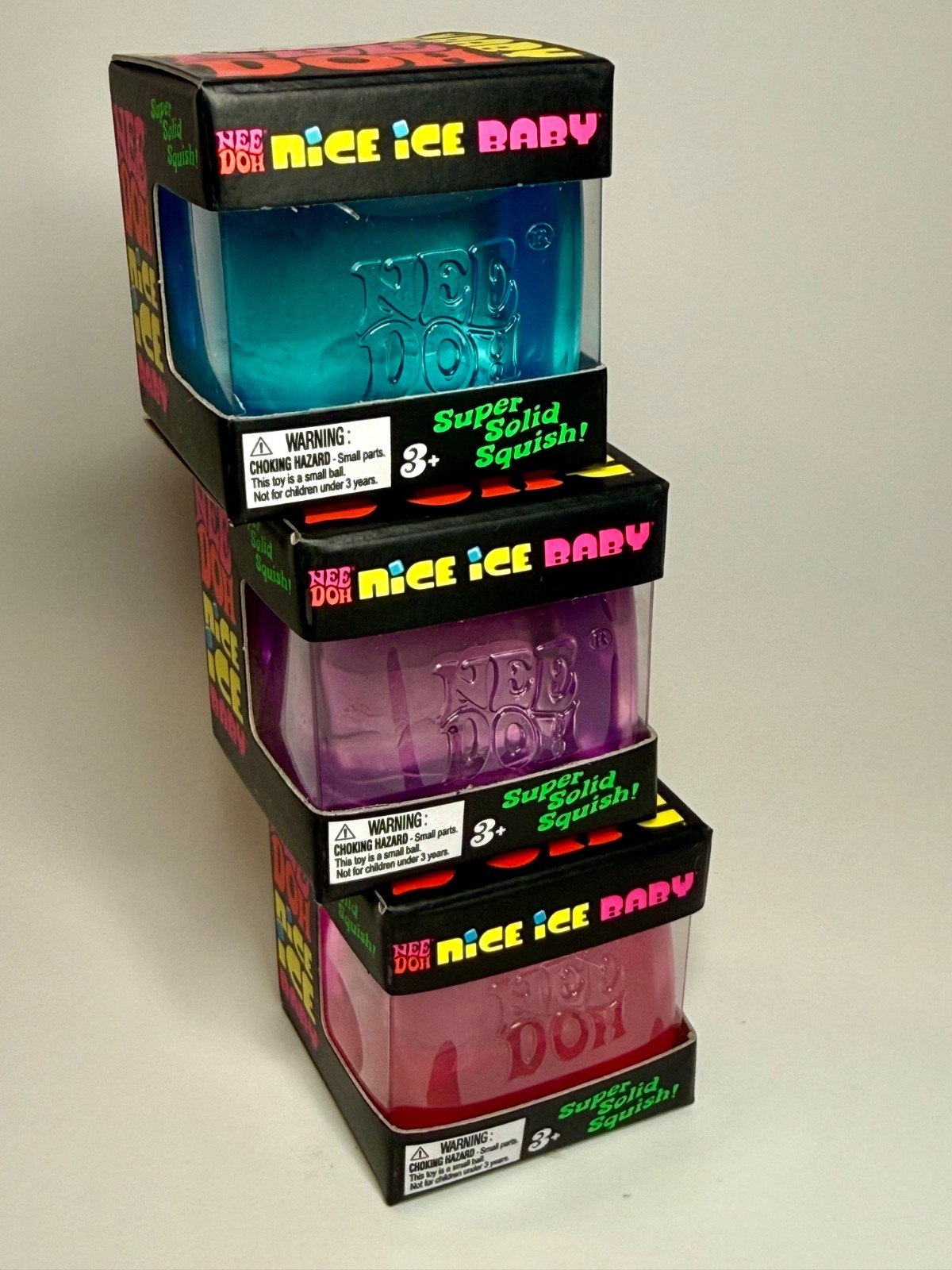 NeeDoh Nice Ice Baby Singles 🧊 LOT OF 3 💙💜🩷 Blue Purple Pink 🔥 AUTHENTIC