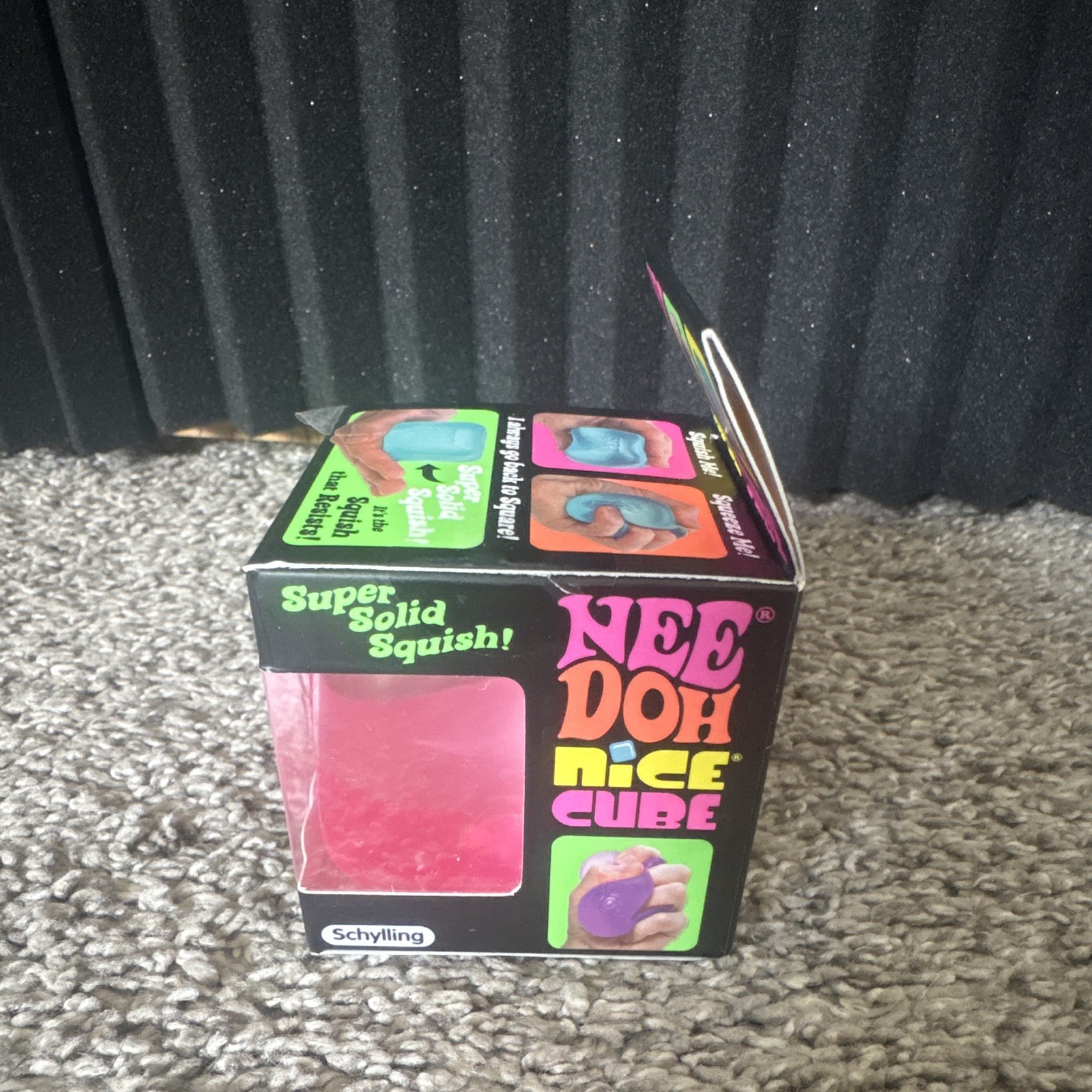 Schylling Nee Doh Nice Cube Super Solid Squish Sensory Toy, Pink (26036YP)