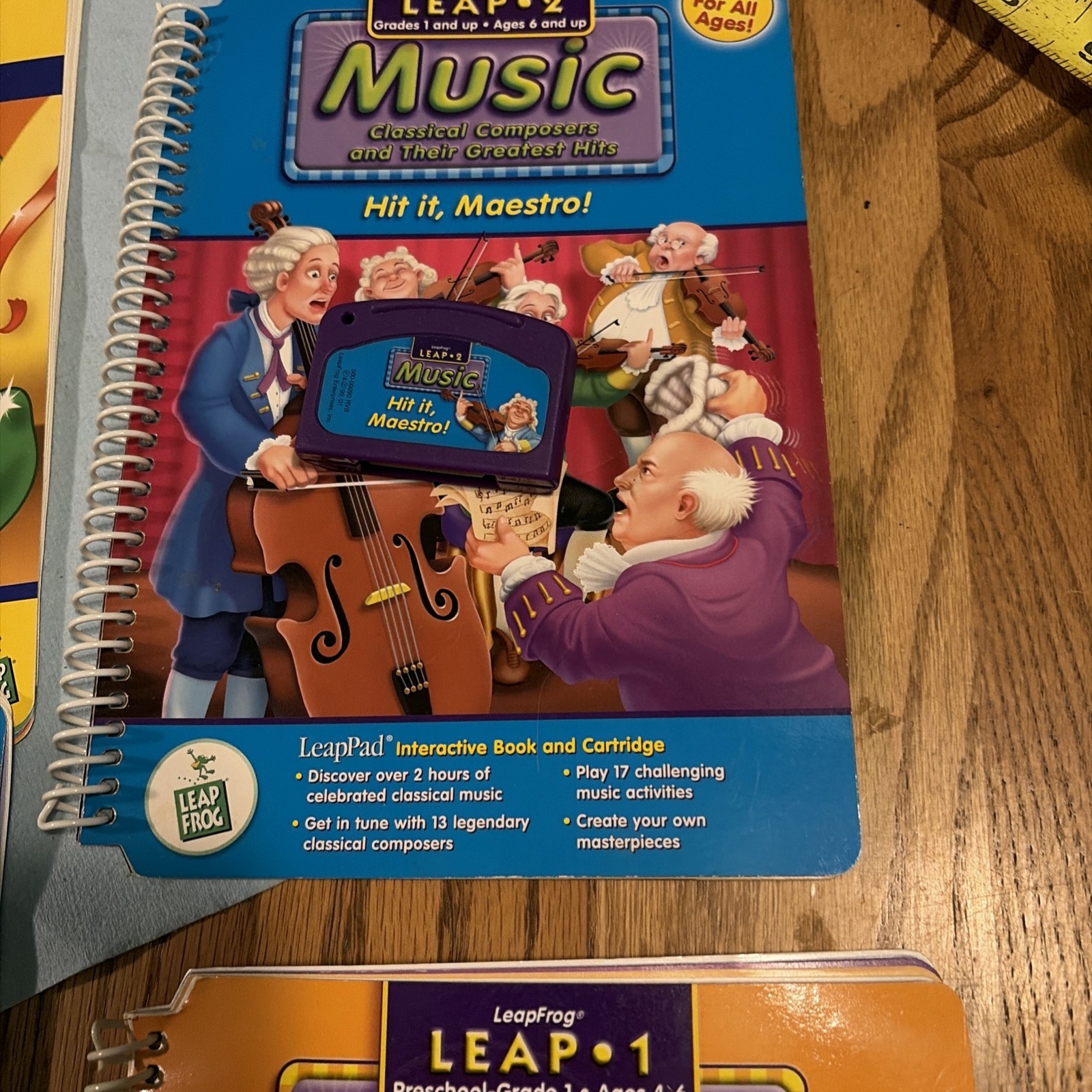 LeapFrog Level 1&2 Books With Cartridges Lot Of 4-Music-Reading-math
