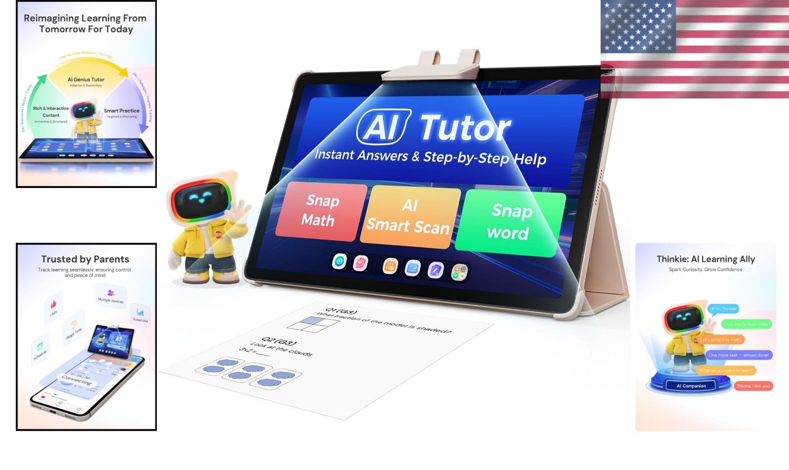 Educational Kids Tablet – 11″ HD Display, 128GB Storage & 8-Hour Battery Life