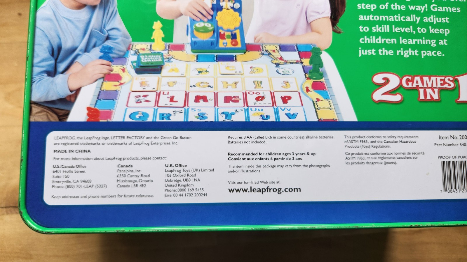 Leapfrog Letter Factory Game 2 in 1 Phonics Colors Counting 3+ Years Works