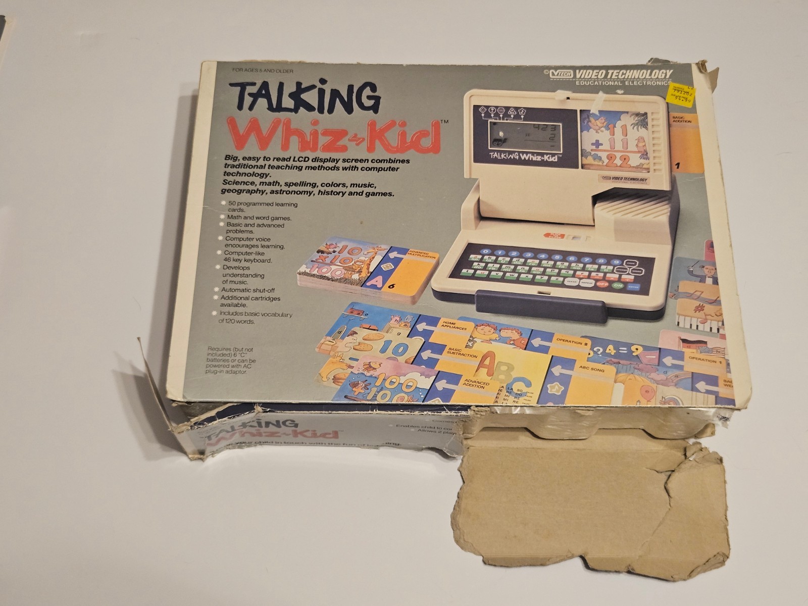 Talking Whiz Kid 1987 Vtech Education Computer w/ Learning Cards Vintage Nos