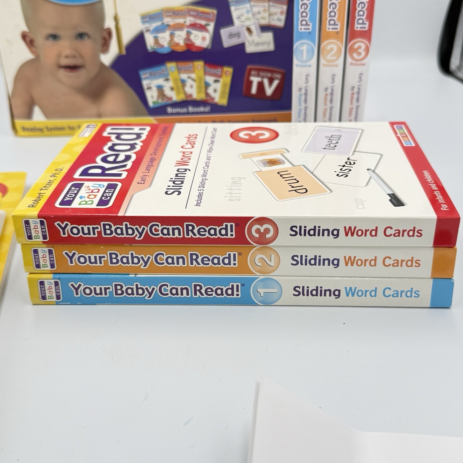 Your Baby Can Read Kit ENGLISH Reading System 3 DVDs 3 Books 15 Cards – COMPLETE