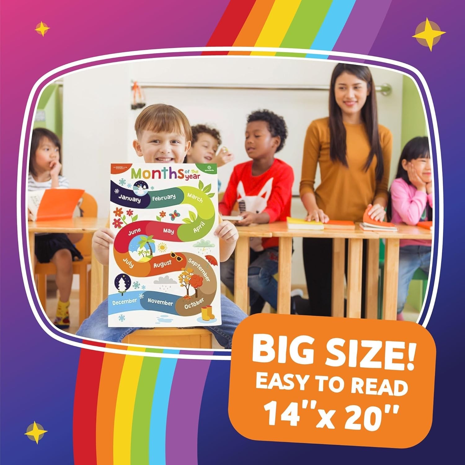 Vibrant Preschool ABC and Numbers Wall Art – 11 Non-Laminated Education Posters