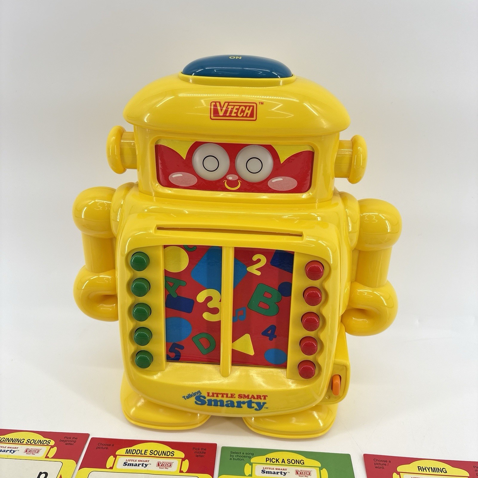 VTech Talking Little Smart Smarty VTG Robot & 10 2-Sided Activity Cards Works