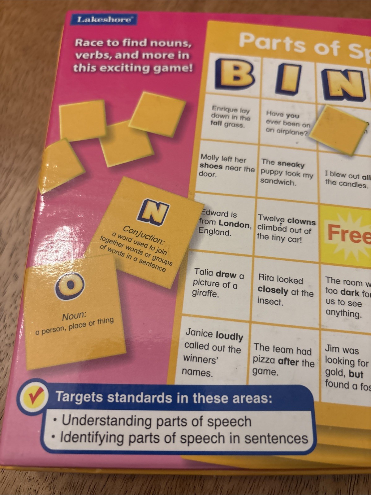 Lakeshore Parts Of Speech BINGO Learning Game Up to 36 Players Ages 8+