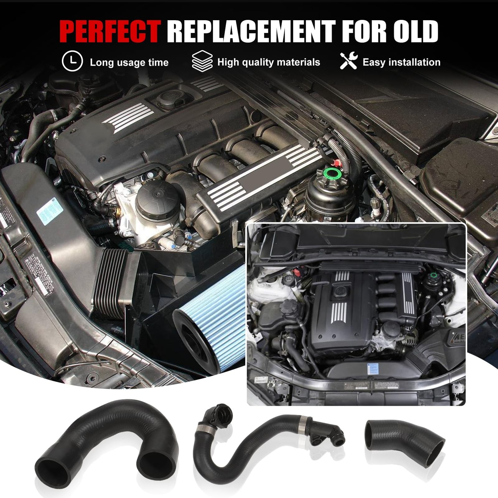Radiator Coolant Water Hose Pipe Kit (7 Hoses) for N51B30A Engine 2007-2011 E…