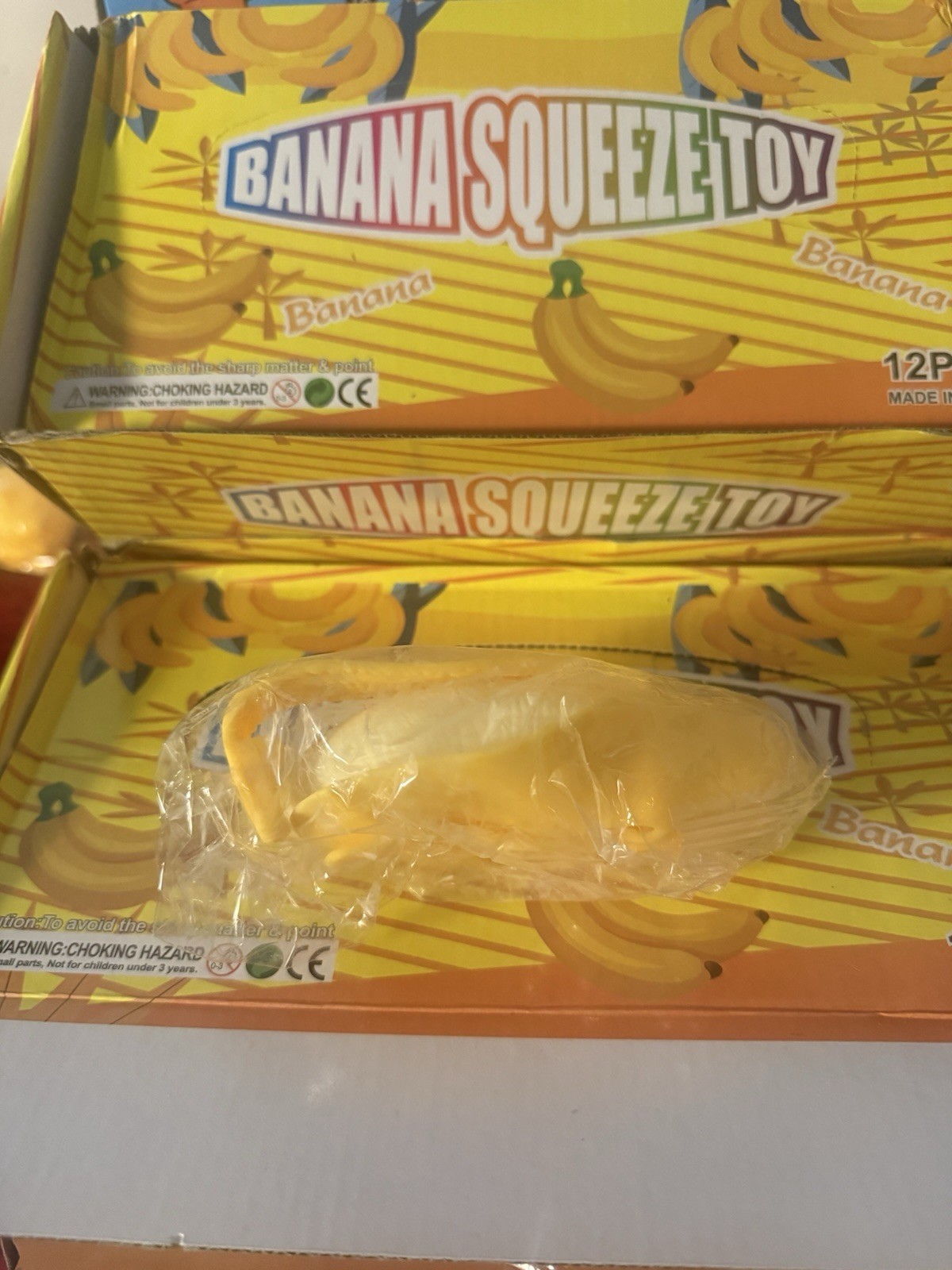 Banana Squeeze Toy Yellow Stress Squeeze, Ages 4-7 & 8-11 Years
