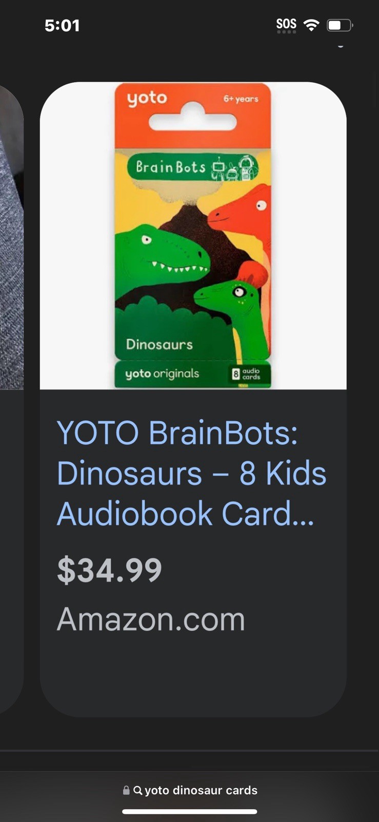 New Yoto BrainBots: Dinosaurs Audio Card Collection 8 Card Pack 4 Hours NEW