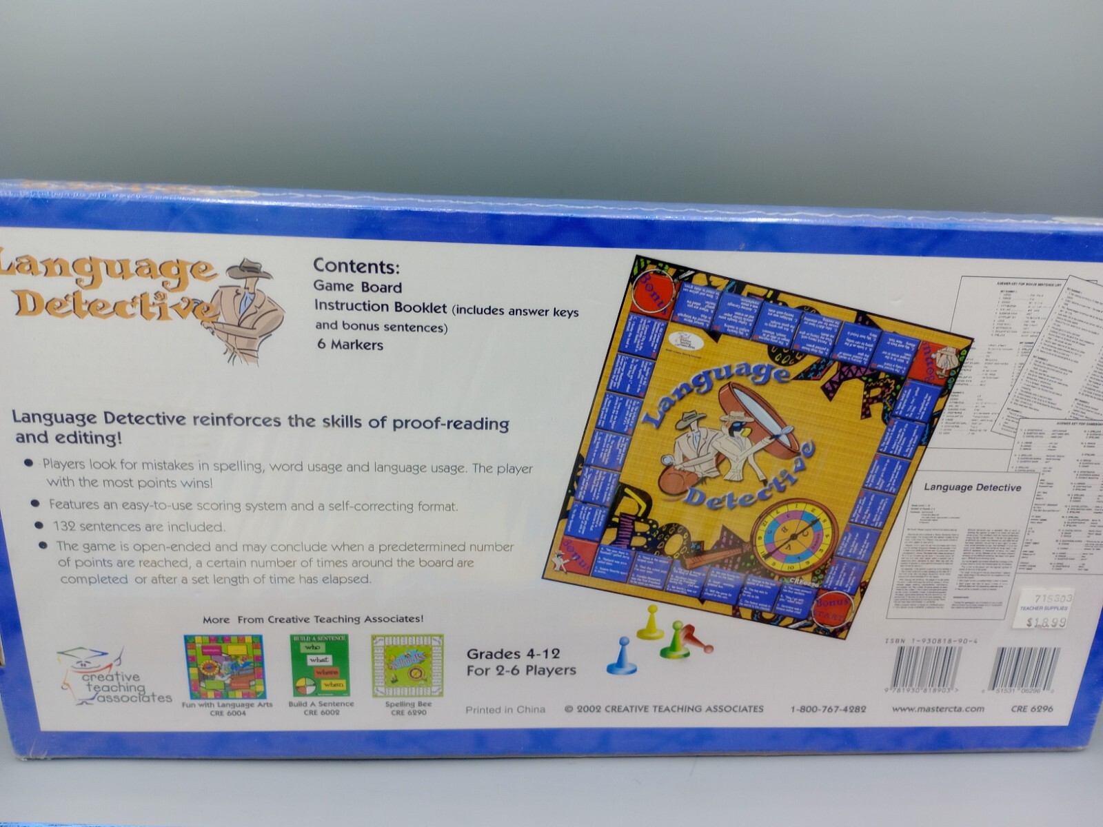 LANGUAGE DETECTIVE: 2-6 PLAYERS: GRADE LEVEL 4-12 & KEYS TO COMPREHENSION Game