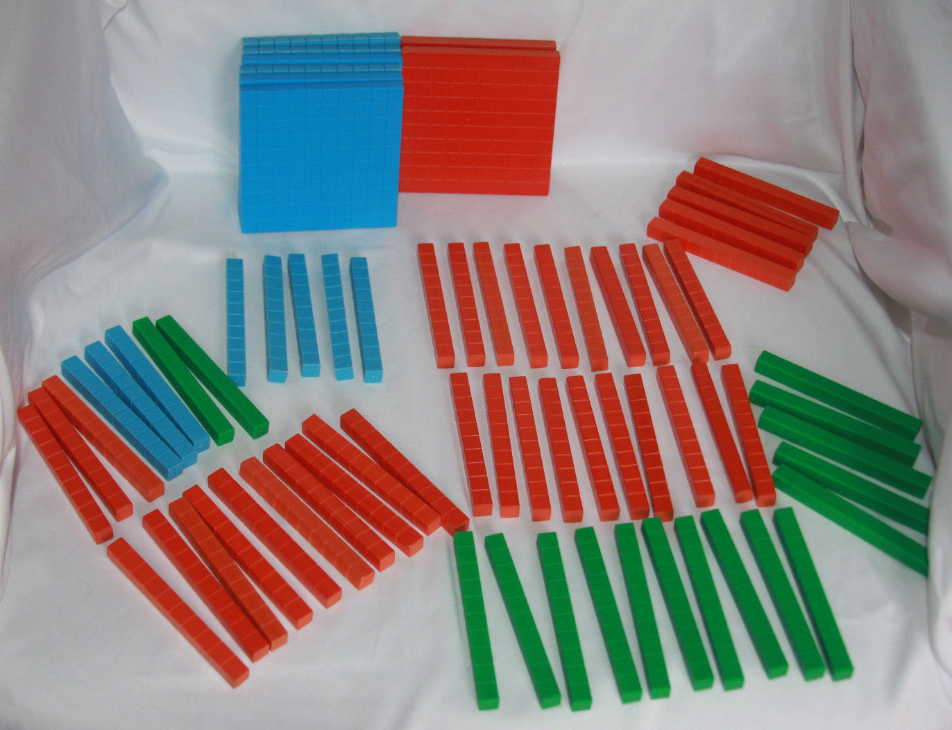 USL Math Manipulatives Blocks Tens Hundreds Fractions (71 Blocks) Arithmetic