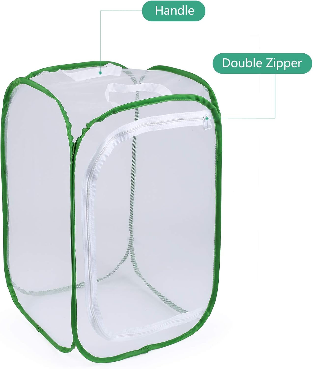23.6″ Large Butterfly Habitat Insect Cage Caterpillars Enclosure Pop-Up Clear Vi