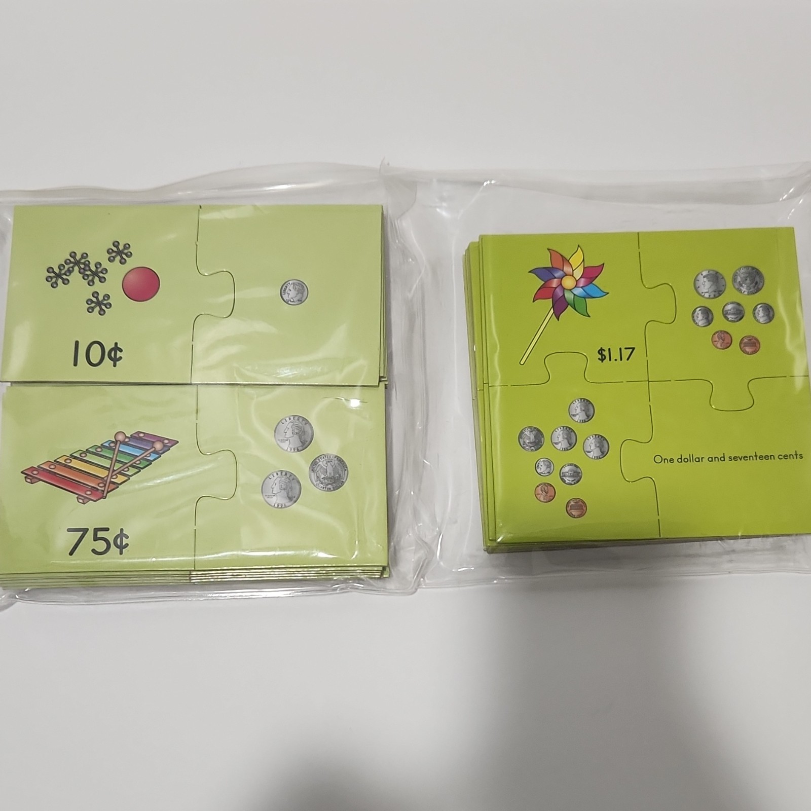 Really Good Stuff Find-a-Pair Number Match Money Puzzles Ages 6-7 165104 165074