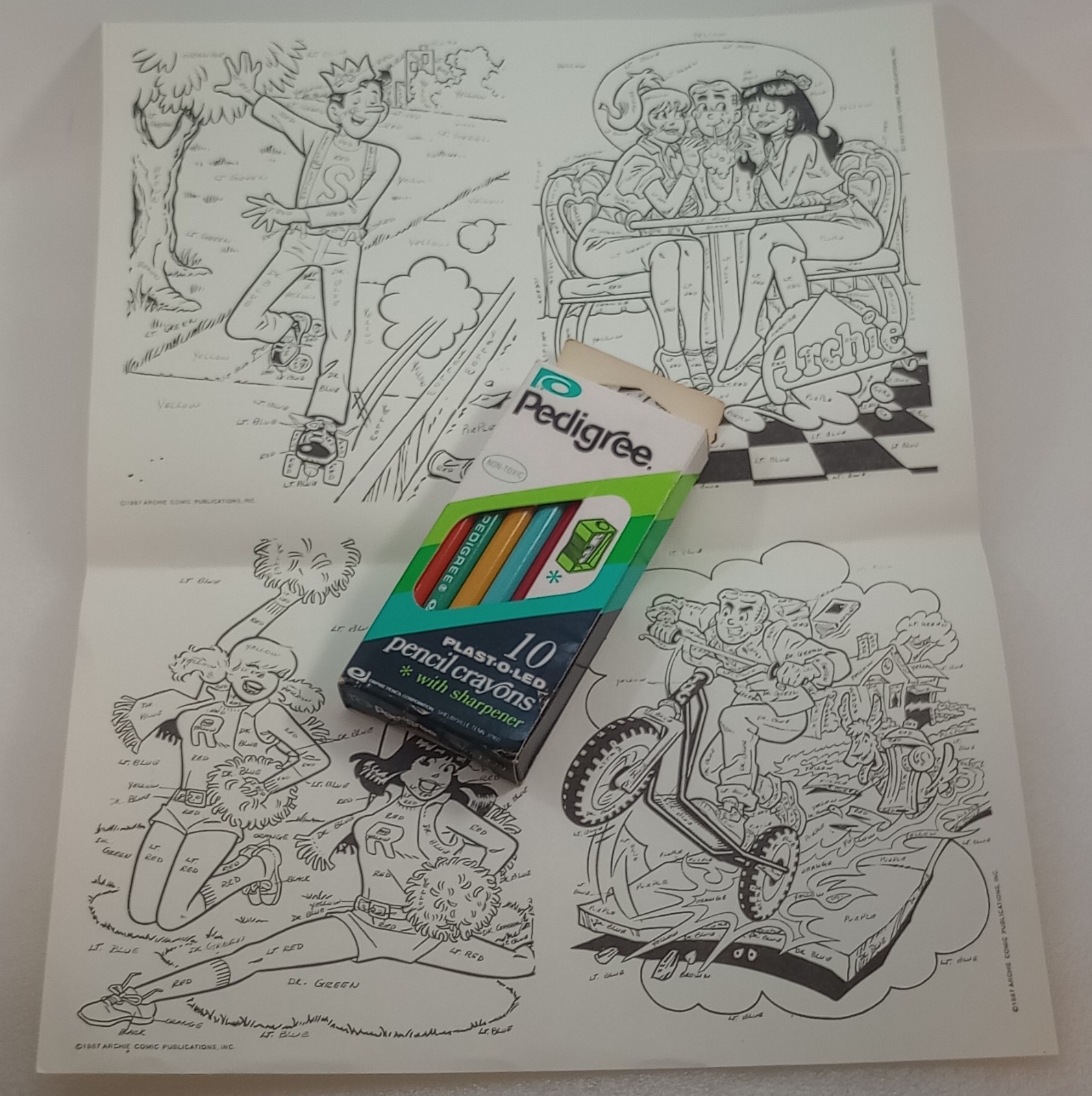 1987 Archie Comics Pencil by Number Set Complete Unused