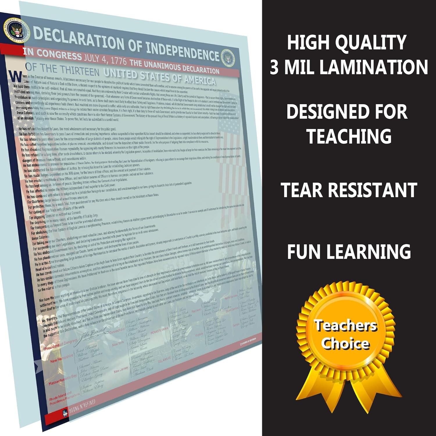 American Founding documents LARGE Laminated 3 pack: Constitution with all am…