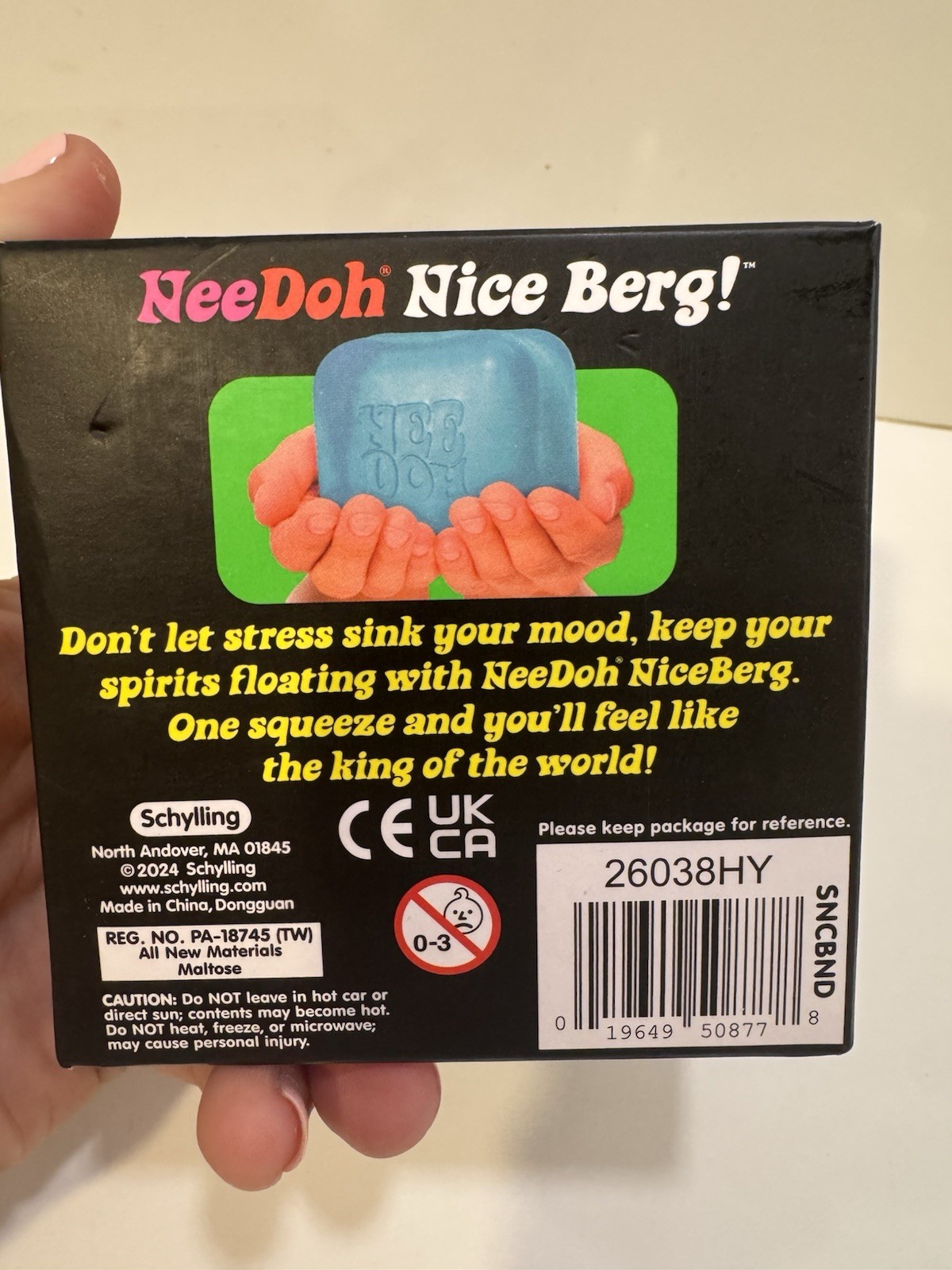 NeeDoh Nice Berg Blue XL Giant Nee Doh Niceberg Solid Squish Cube Ice Block