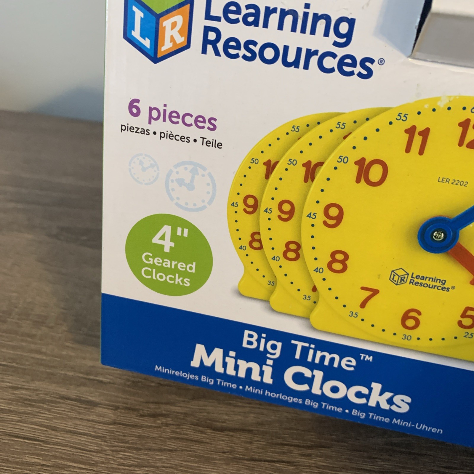 NEW LEARING RESOURCE 6 PIECE 4″ BIG TIME MINI LEARNING CLOCKS **