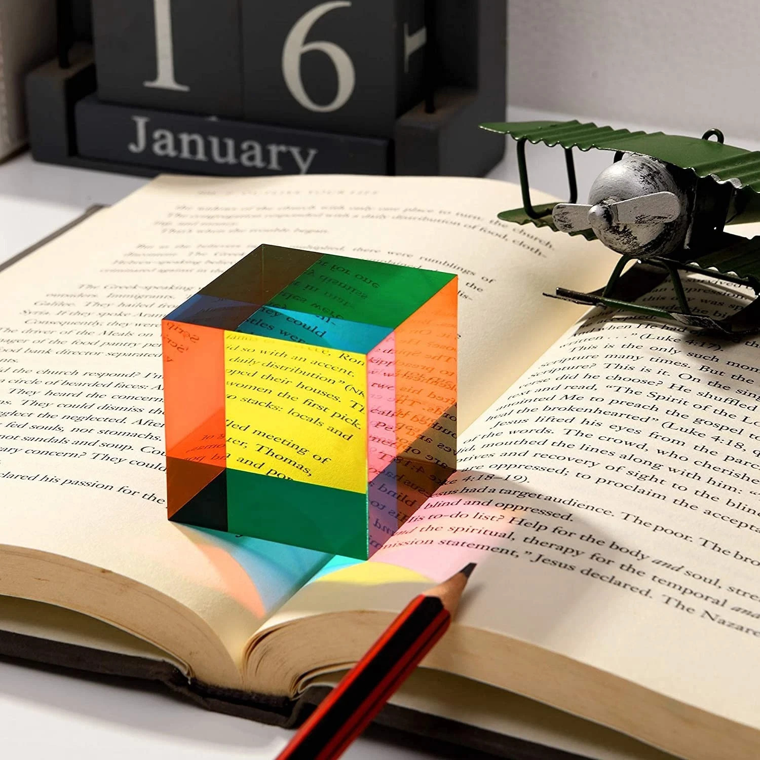 ECBANLI CMY Mixing Color Cube 1.6inch Acrylic Glass CMYcube Prism Multi Color Ph