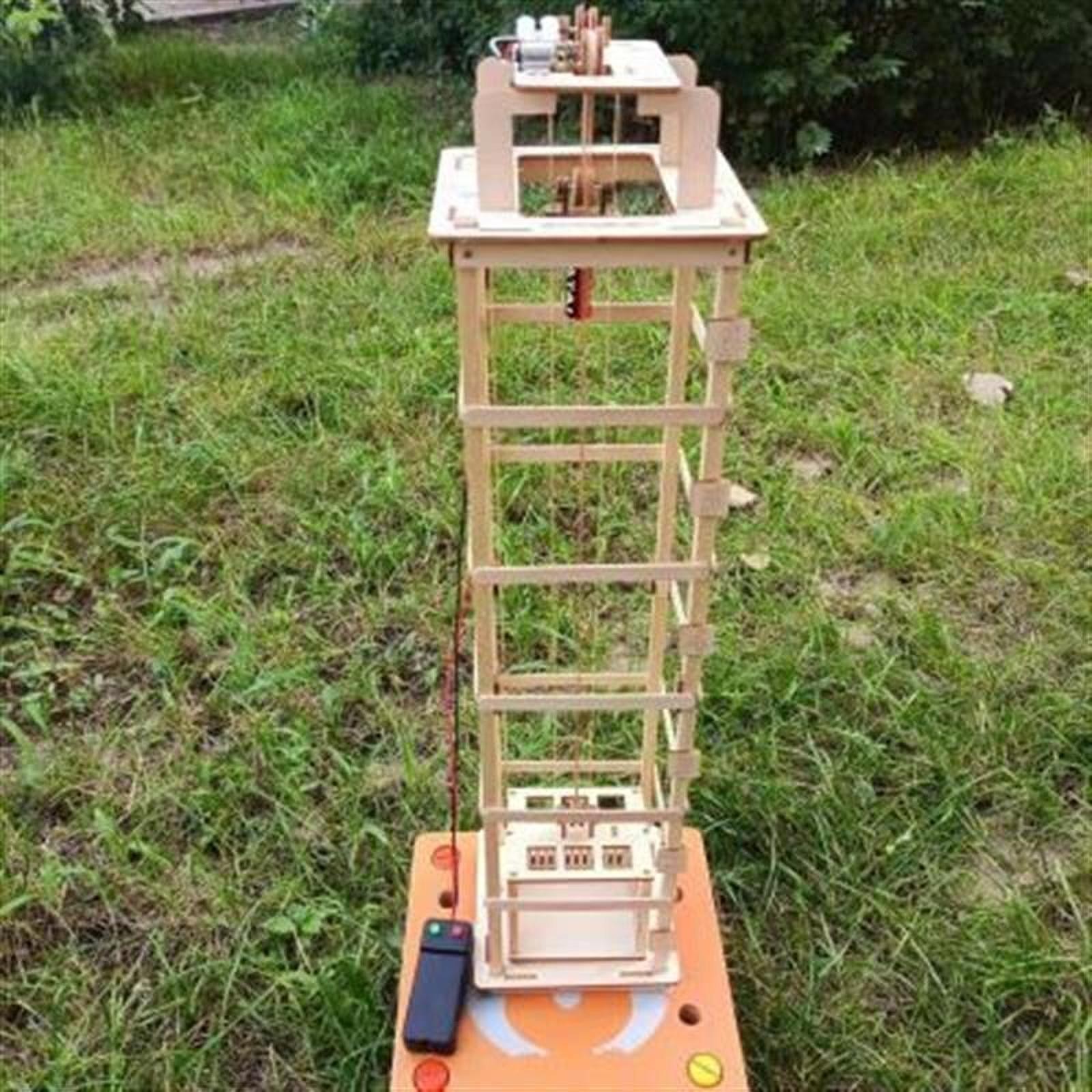 Wooden Elevator Model DIY Assembly Science Building Kit for Boys Girls Gift
