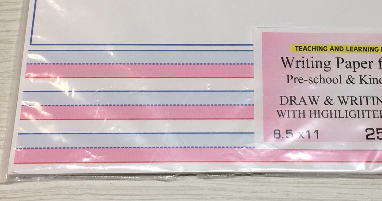 Writing Paper for Kids – Draw and Writing Paper – Two Color Highlighted