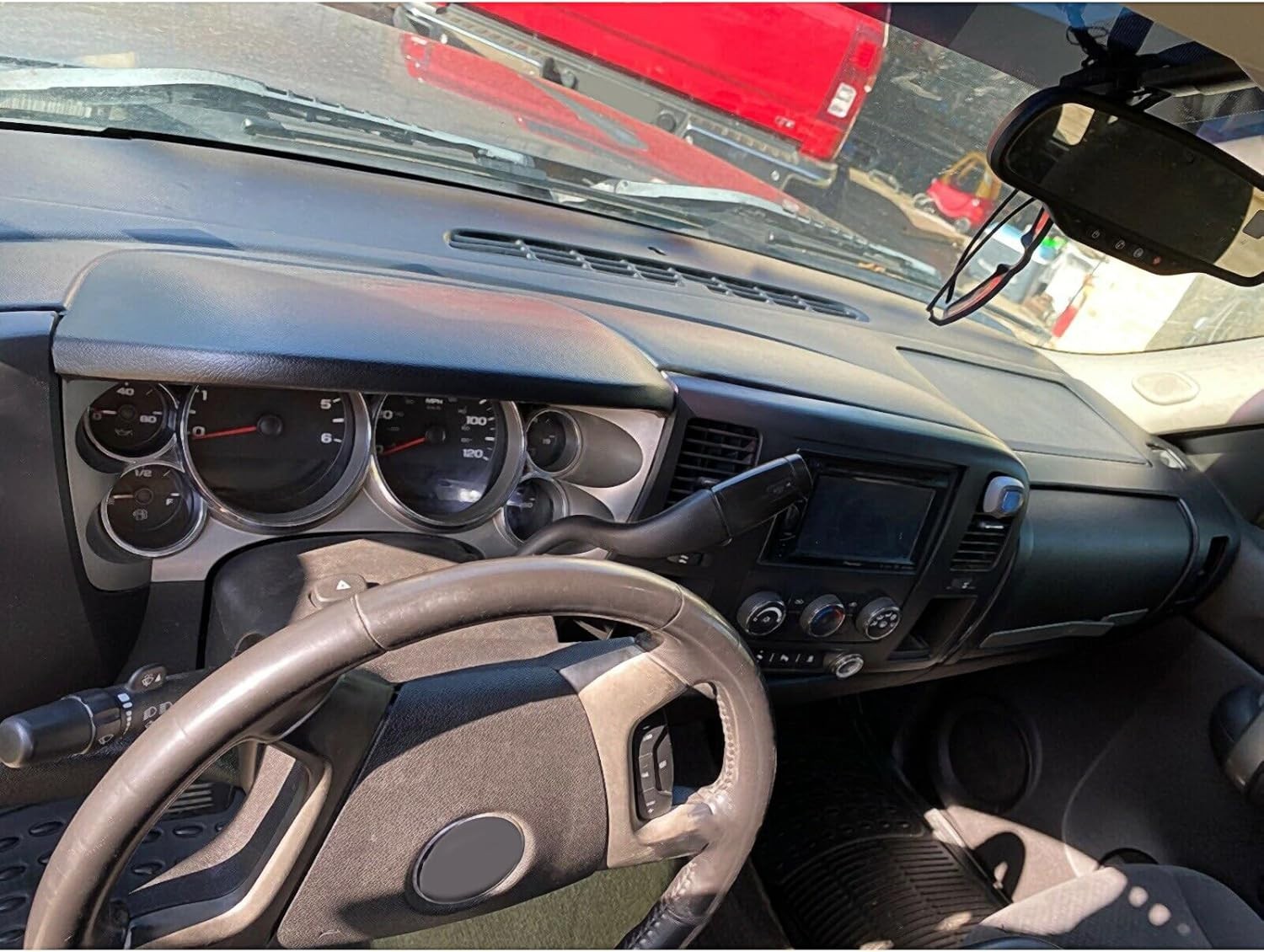Kojem Black Dash Board Cover Compatible with 2007-2013 Chevy Chevrolet Silverado