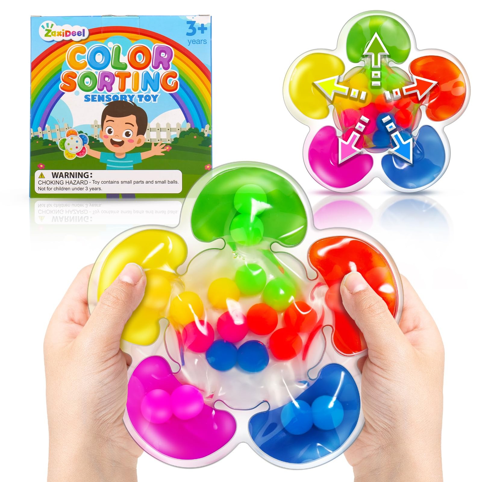 Color Sorting Sensory Toys Medium, Red, Orange, Yellow, Green, Blue, Purple