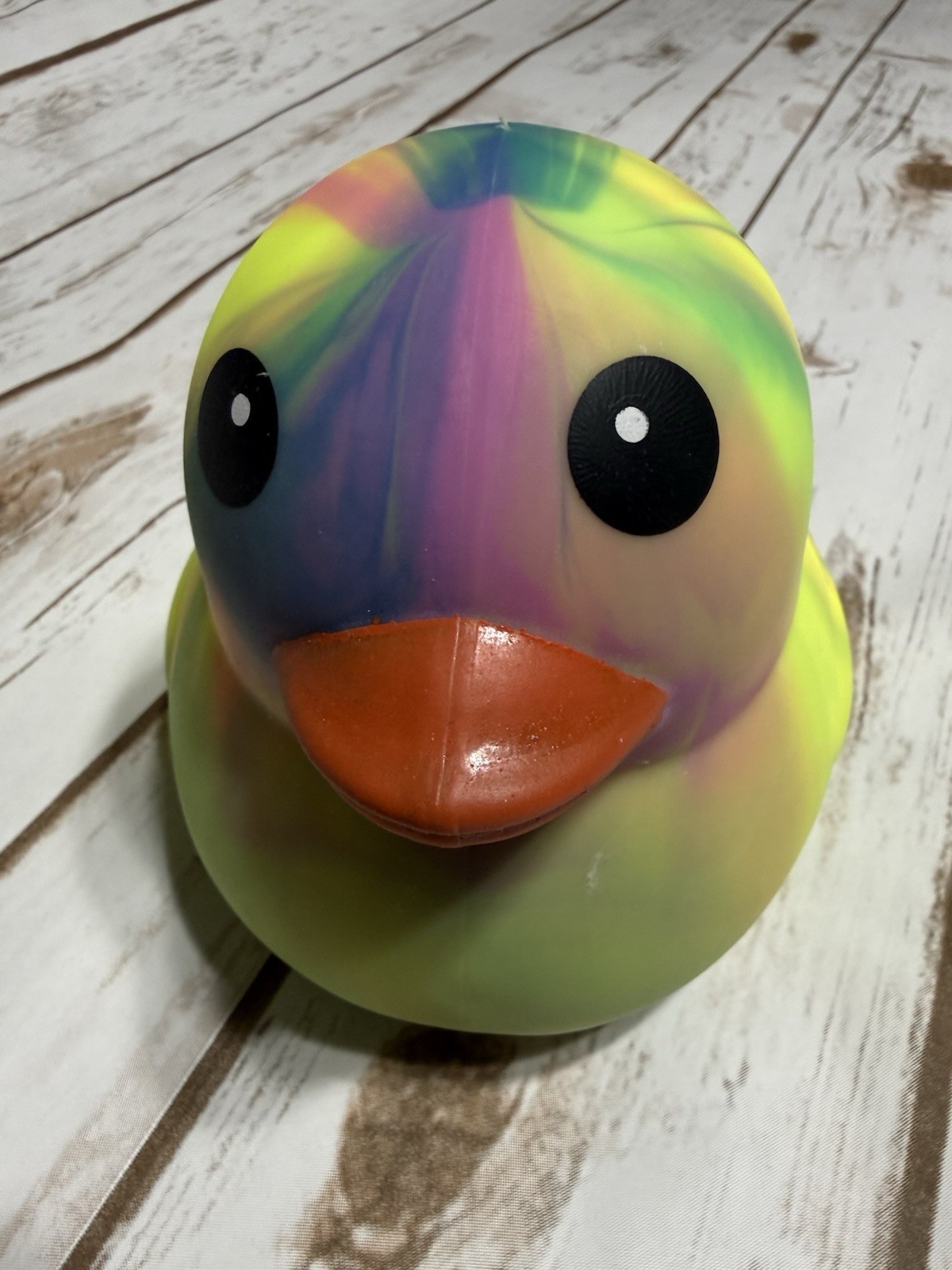 NEW Toymendous Squeeezy VIRAL Rainbow Jumbo Squeeezy Tye Dye Duck Squish Toy