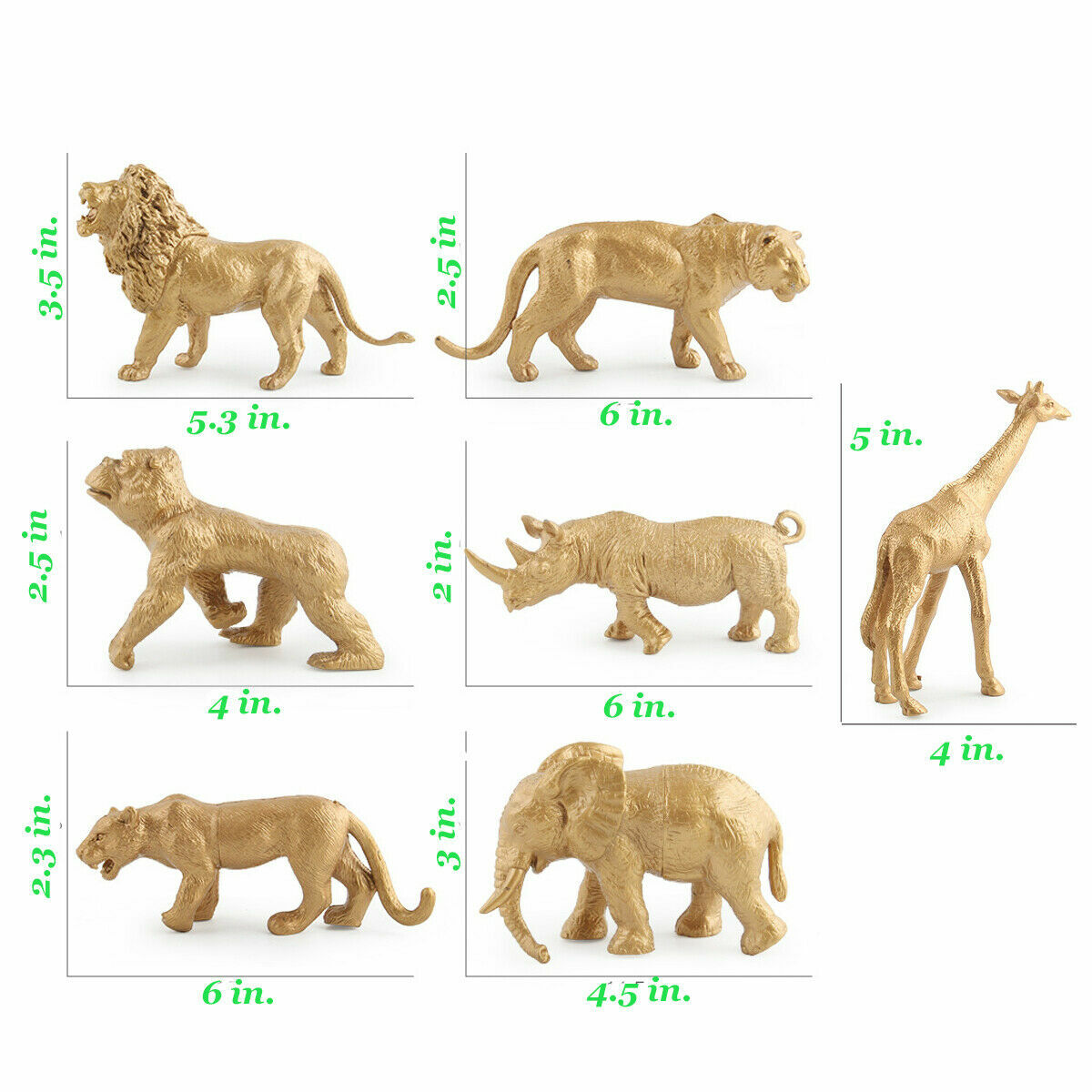 7 Pcs Lifelike Animals Toys Wild Zoo Plastic Jungle Realistic Model Figures Gift
