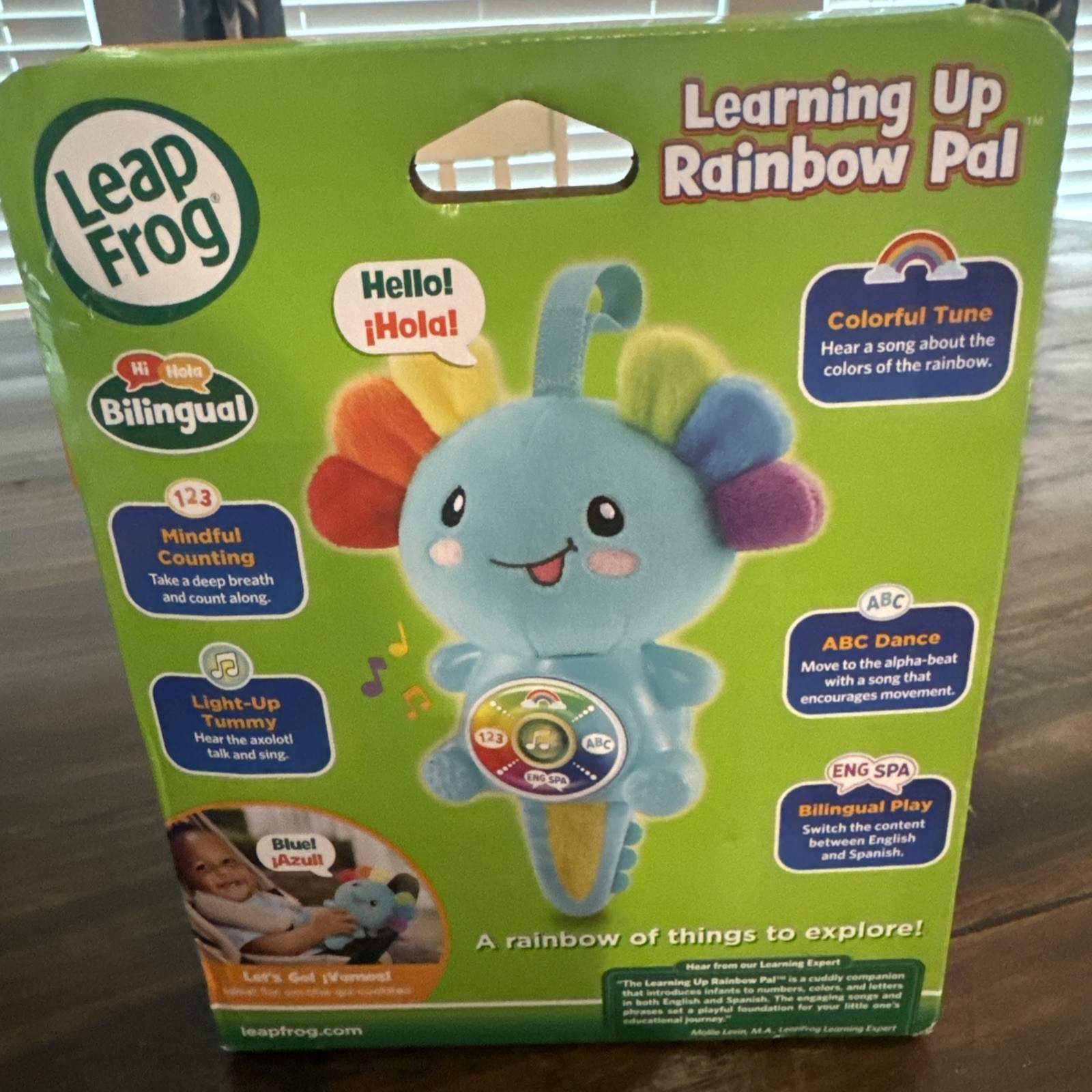 Leap Frog Learning Up Rainbow Pal English Spanish Bilingual lights sounds plush
