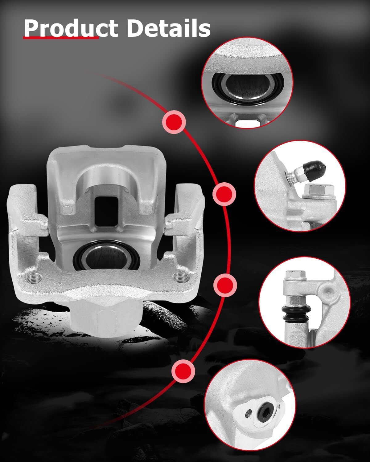 cciyu 19B3193 19B3192 Rear Left & Right Disc Brake Calipers with Bracket For